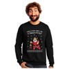 I Touch My Elf Ugly Christmas Sweater Sweatshirt X-Large Black