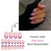 24PCS Almond Press on Nails - Pink False Nails -