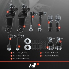 A-Premium Set of 10, Front Sway Bar Link, Upper Lower Ball Joint, Inner Outer Tie Rod End, Compatible with Toyota 4Runner 1996 1997 1998 1999 2000 2001 2002