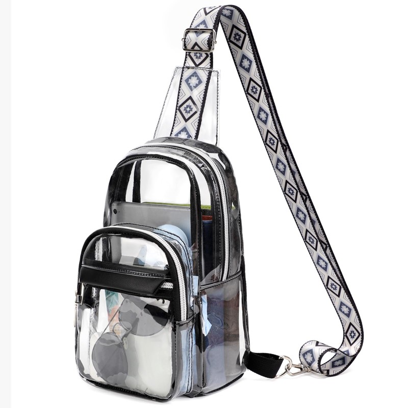 TINYAT Clear Sling Bag for Women Clear Crossbody Bag Stadium