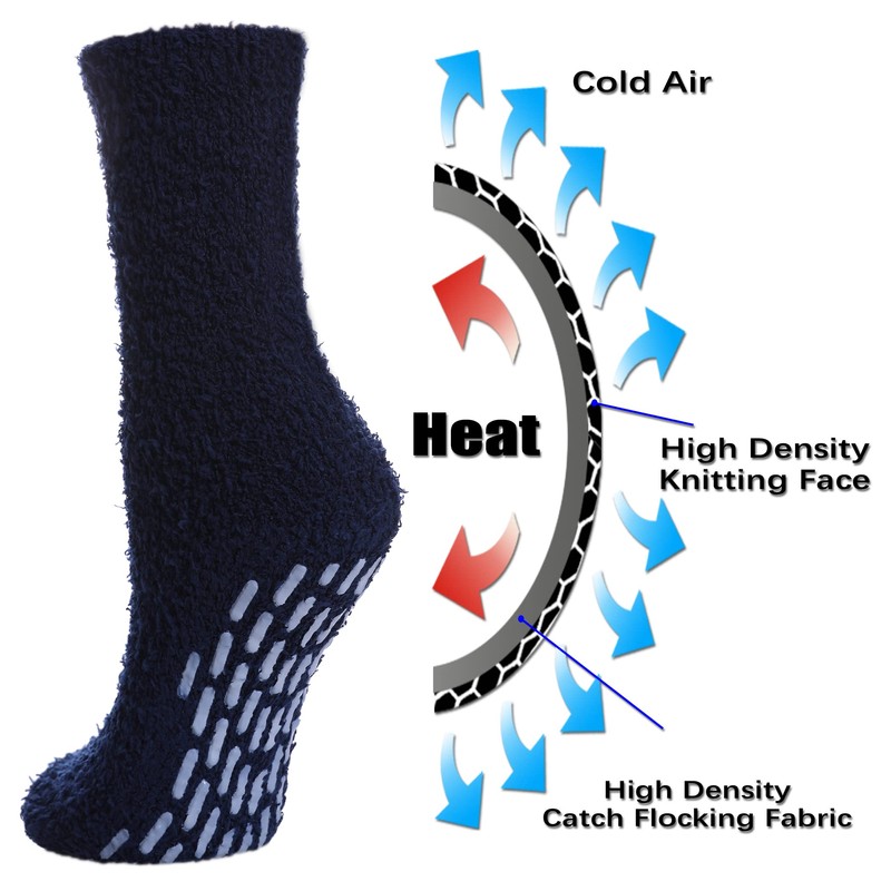 FNOVCO Non Slip Socks for Women Winter Warm Cozy Fuzzy