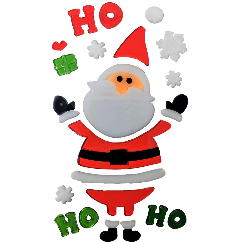 Christmas Window Stickers, 6 Sheets, Christmas Gel Clings - Decorations