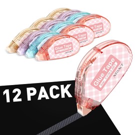 NEOACT 12 Pack Scrapbook Tape, Double Sided Tape Roller for Crafts,0.31In x 26 Ft Adhesive Glue Tape Runner for Scrapbooking,Junk Journal Supplies and Craft Supplies Gift Wrapping