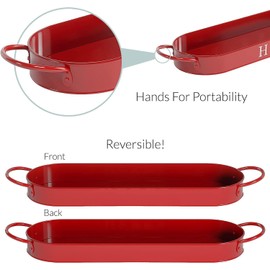 BSTMOME Herb Pot Planter Set with Tray, Decorative Metal Flower Pot Succulent Pots Windowsill Planter Pots for Kitchen Grow Indoor Garden Outdoor Use (Red)