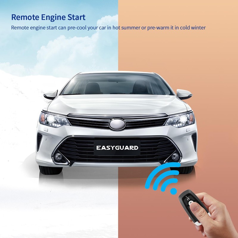 EASYGUARD EC002-FO3 DC12V Keyless Entry car Alarm Kits with Push