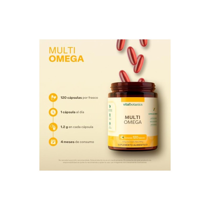 Vital Botanics Multi Omega 3-6-9 Aceite de Linaza, Olivo y