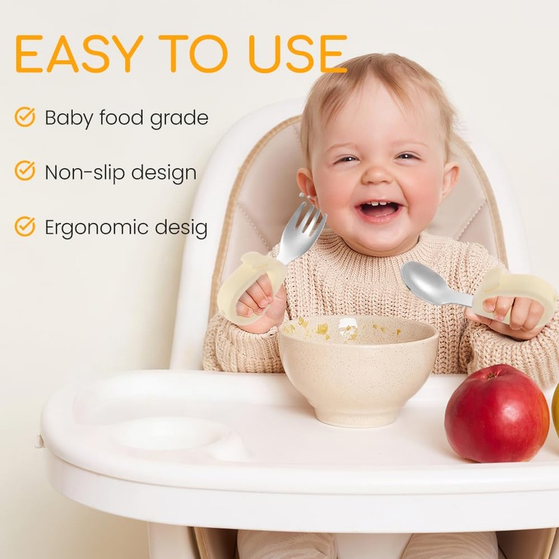 Kids Utensils Set, 18/8 Stainless Steel Spoons and Forks, BPA