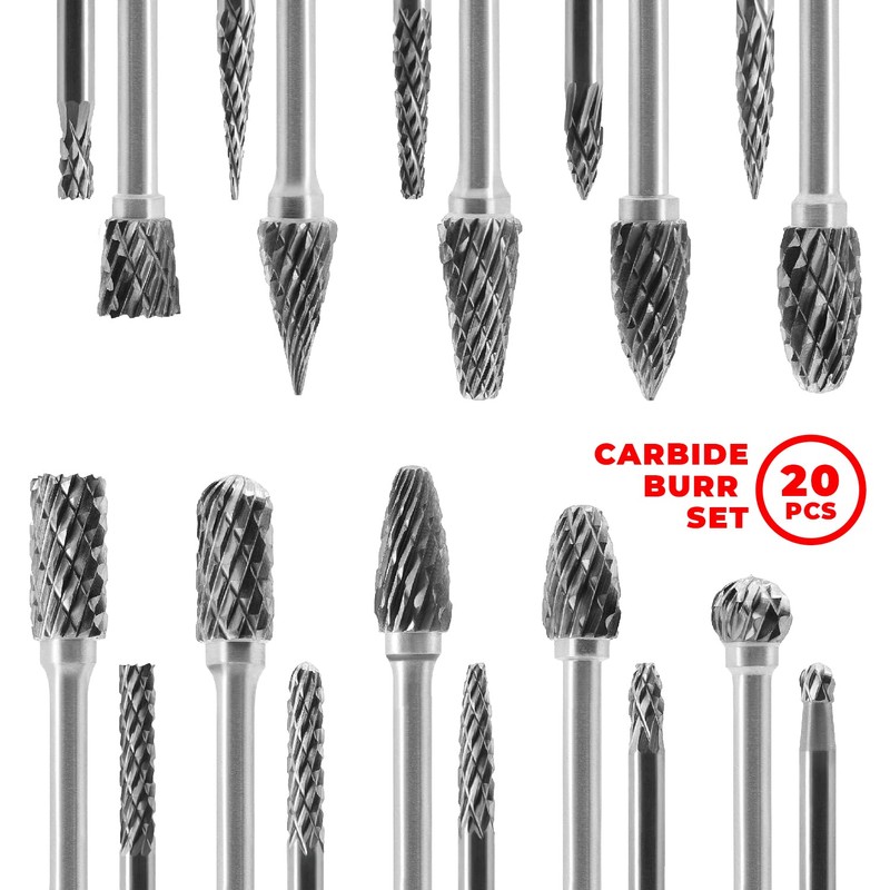 Tungsten Carbide Burr Set 1/8 (3 mm) Shank, Die Grinder