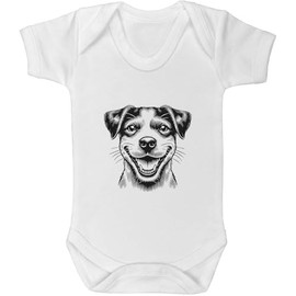 Azeeda 3-6 Monate 'Glücklicher Jack Russell Terrier' Baby-Wachstums-/Bodysuit (GR00157895)
