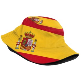 Cute Spain Flag Bucket Hats Fashion Sun Cap Packable Outdoor Spanish Boonie Cap for Unisex Women Men
