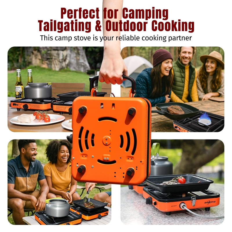 SHINESTAR Portable Camping Stove with Carrying Bag, 17000 BTU 2