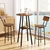 HOOBRO 3 Pieces Round Bar Height Table and Chairs Set,