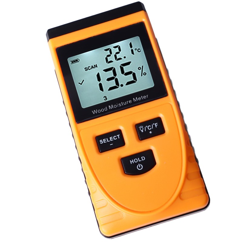 WT630 Wood Moisture Meter Pinless Induction 8 Levels Adjustment Multifunction