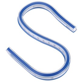 Regla Flexible Curvas Dibujo 30 cm Vinilo Plástico Azul Artesanía Manualidades