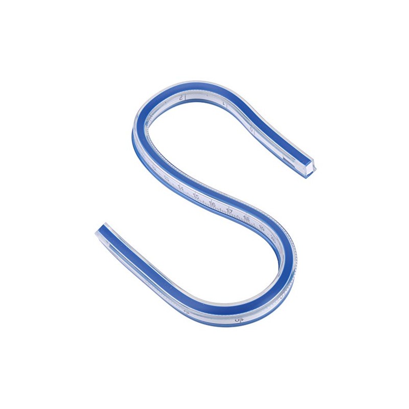 Regla Flexible Curvas Dibujo 30 cm Vinilo Plástico Azul Artesanía
