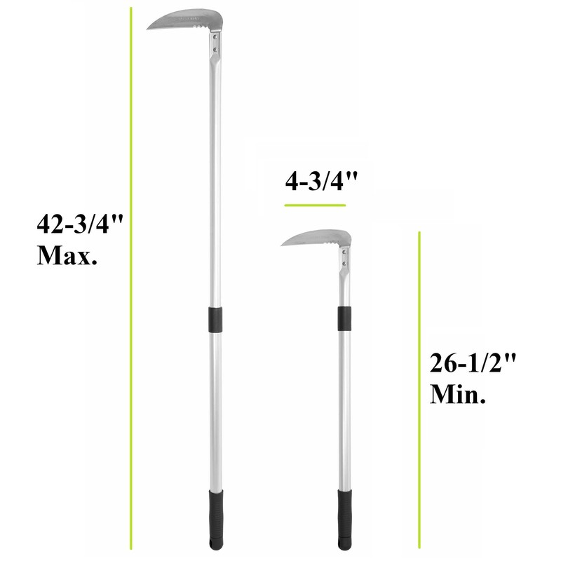 Weeding Sickle Long Handle Adjustable (26-1/2" to 42-3/4") Japanese Stainless