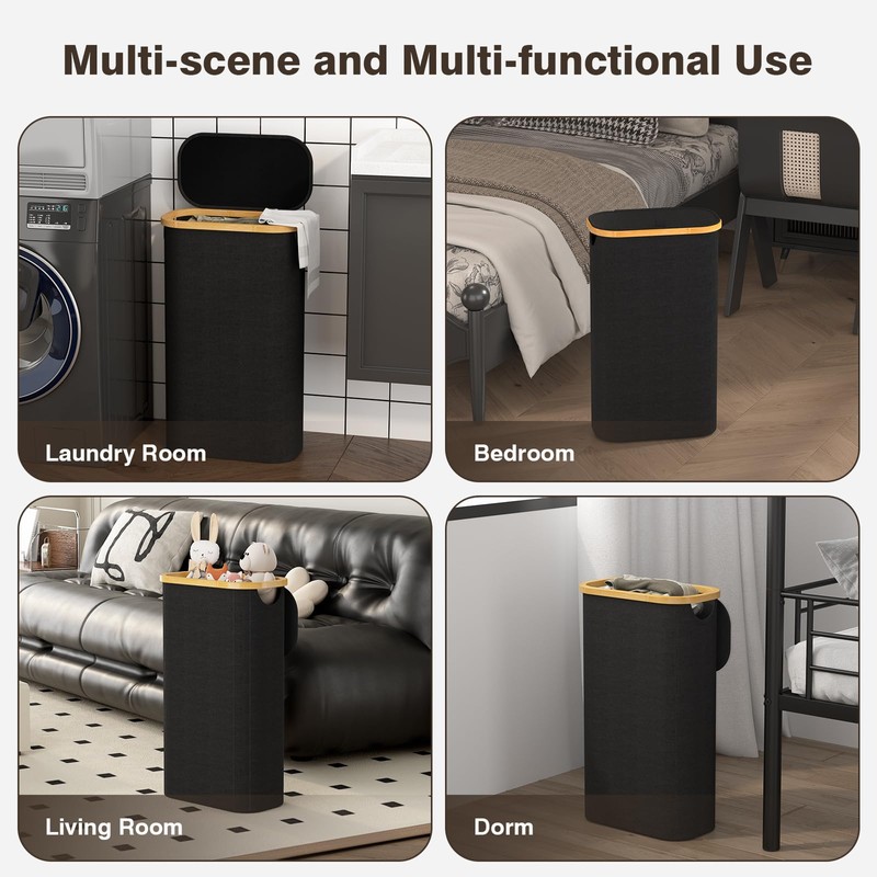 Bathola 75L Slim Laundry Hamper with Lid, Dirty Clothes Hampers