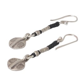 NOVICA Artisan Handmade Silver Dangle Earrings Unique Hill Tribe Fine Sterling No Stone Thailand Bohemian [2 in L x 0.4 in W] ' Tribal Art'