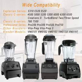 EastFune for Blenders 48oz Container, replace E310 E320 5000 5200 6300 6500 7500 Pro 200 500 750 vm0101 vm0197 etc, compatible with Explorian/Classic/Professional Series Pitcher Jar Cup