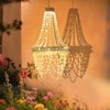 Solar Hanging Crystal Chandelier Outdoor Garden Decorative Lights Powerful Lithium