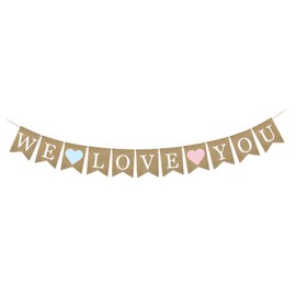 WHAMVOX Unique Party Photo Prop Burlap Banner Shower Bunting Hanging Bunting Pull Flag Photo Prop Sign
