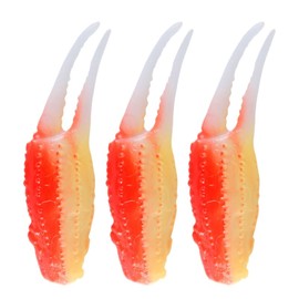 BESTonZON 3PCS Supplies Simulation Crab Claws, DIY Artificial Faux Crab Claws Simulated Toy, Shrimp Model Decor Realistic Crab Claw Toy Adorable Fake Crab Leg Dining Table PVC Accessories