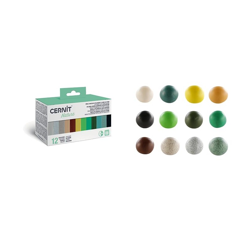 Cernit CEASS004C - Set of 12 Colours Oven Hardening Polymer