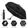 huipinghu Compact Travel Folding Black Umbrella,Durable Rain Windproof Portable Umbrella