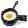 Cptoion 4 Pack Cast Iron Skillet, Small