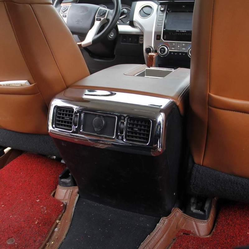 Chrome Inner Rear Central Armrest AC Vent Cover Trim for