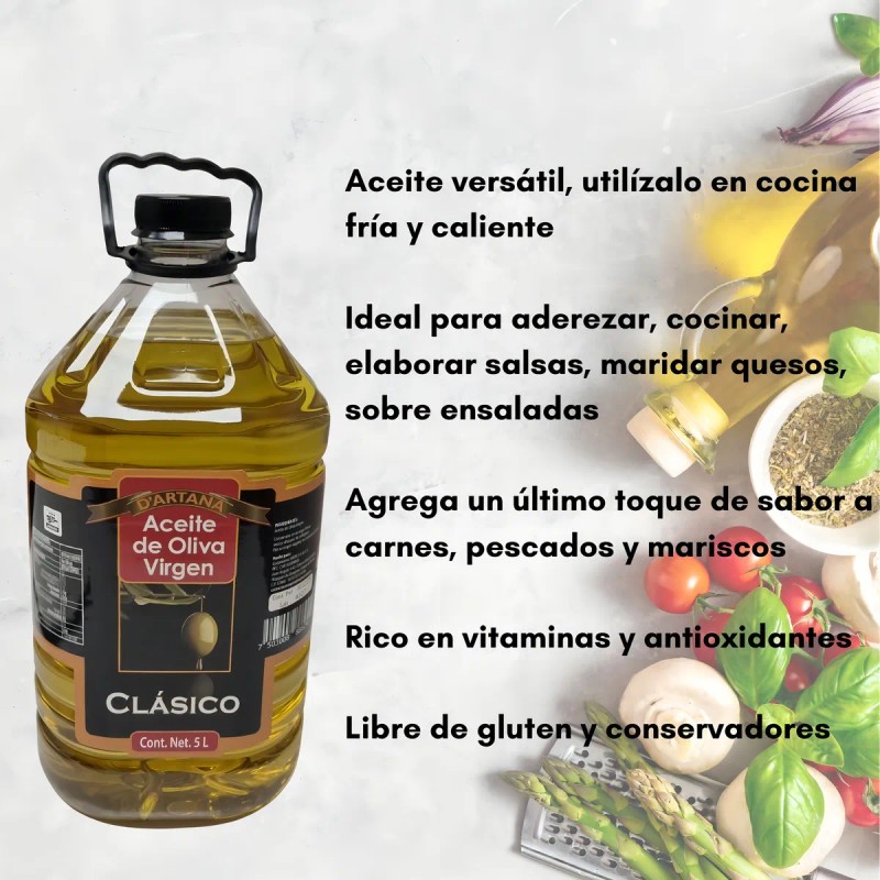 Aceite De Oliva Virgen 5 Litros Marca D'artana