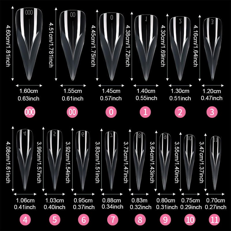 Eagle Claw Nail Extension Tips 140 Pcs Pre-Shaped PP Gel