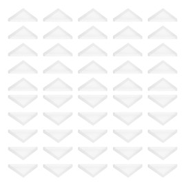 PATIKIL 35 x 35 x 6mm Corner Protectors, 50pcs Shape Triple-cornered Glass Table Corner Covers for Glass Metal Sheets Mirror Ceramic Tile White