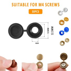 Plastic Screw Caps for Furniture Decorative 5 Colors (Pack of 50, Yellow)