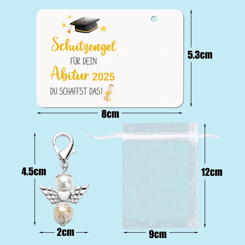 Lucky Charm Exam Key Ring Clover Good Luck Graduation 2025