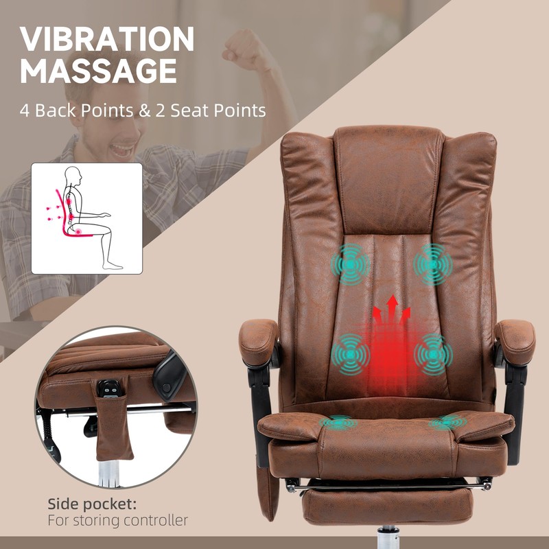 Vinsetto 6 Point Vibration Massage Office Chair, High Back Computer
