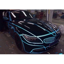 fangfei 0.4" X148' Car Reflective Body Rim Funny DIY Stickers Warning Safety Auto Motorcycle Bike Decal Body Cover Decoration Strip(Blue)