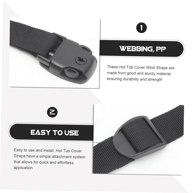 Outanaya 1Set Heavy Duty Hot Tub Cover Straps Secure Fixing