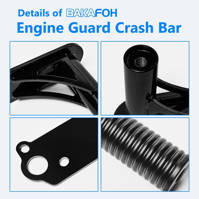 BAKAFOH Motorcycle Engine Guard Crash Bars Falling Protectors Highway Foot