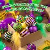 16Pcs Mardi Gras Ball Ornaments, Shatterproof Mardi Gras Decoration Tree