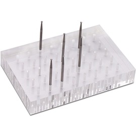 Lucite Bur and Accessories Block, 40 Holes, 4-1/4 by 3 by 3/4 Inches | HOL-340.00