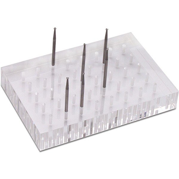 Lucite Bur and Accessories Block, 40 Holes, 4-1/4 by 3