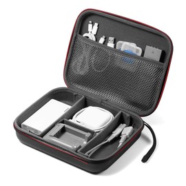 E-Supply Travel Pouch Storage Case Charger Pouch Semi-Hard Type PC Accessory Organizer Storage Pouch for Business Trip Travel Small Item Case Medium Size Black EZ2-BAGIN015BK