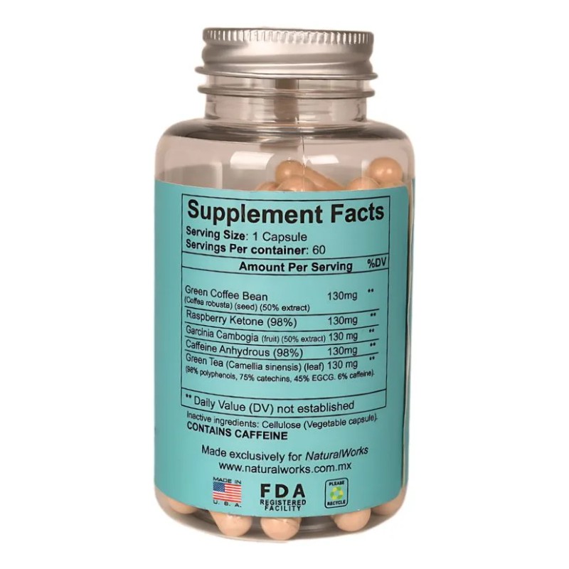 Lipocaps Natural Works 60 Capsulas Acelerador Metabolismo Natural
