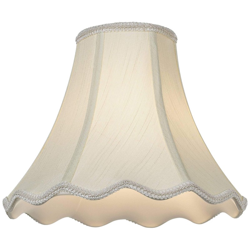 Creme Medium Scallop Bell Lamp Shade 5" Top x 12"