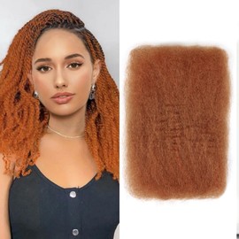Vecago Afro Kinkys Bulk Human Hair, 12 inch 4c Curly Hair for Permanent Sister Locs/Mini Twists/Braids/Repair Can Dye and Bleach(50 Gram),#350