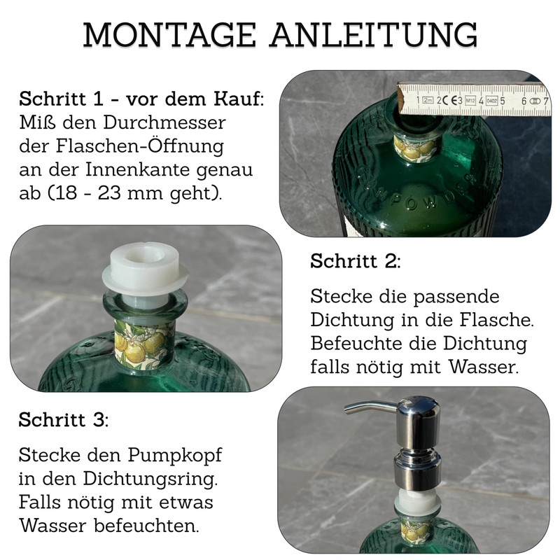 Altglas ‘Budapest’ pump head, stainless steel soap dispenser pump for