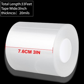 Transparent Window Weather Sealing Tape 3 Inch x 33 FT Weather Stripping Residue-Free Clear Window Insulation Tape for Doors Windows and Shower Glass Gaps (3 in * 33 FT)