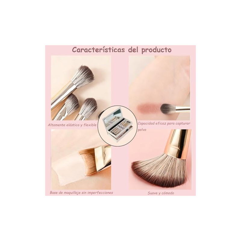 Lumbor37 Brochas para Maquillaje, Set de Brochas de Maquillaje con