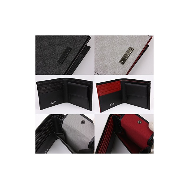 A.S.M (ATERIA SAB MEN) Chair Series Bifold Wallet 152613 Black,